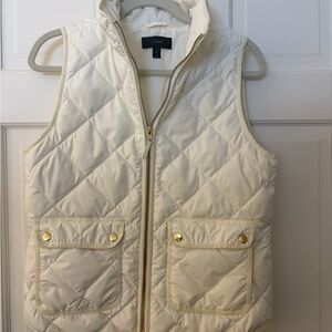 J. Crew Women's Ivory Quilted Vest